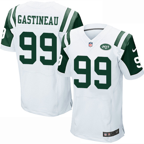 Men's Elite Mark Gastineau Nike Jersey White Road - #99 NFL New York Jets
